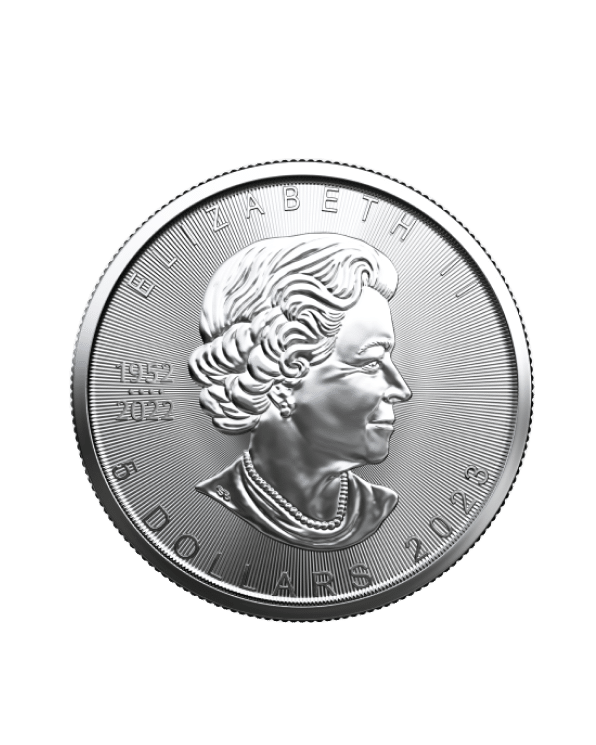 Silver Canadian Maple Leaf Coin-transparent